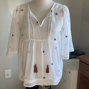 White sheer blouse